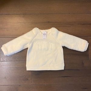 NWT Baby Gap Cream Plush Sleeve Pullover Sweatshirt